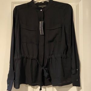Banana republic sheer black button up
